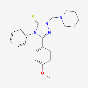 molecular formula C21H24N4OS B13351486 5-(4-methoxyphenyl)-4-phenyl-2-(piperidin-1-ylmethyl)-2,4-dihydro-3H-1,2,4-triazole-3-thione 