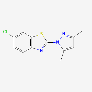 molecular formula C12H10ClN3S B13351513 6-Chloro-2-(3,5-dimethyl-1H-pyrazol-1-yl)-1,3-benzothiazole CAS No. 67275-34-7