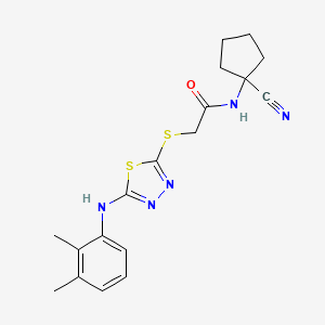 molecular formula C18H21N5OS2 B13351575 N-(1-cyanocyclopentyl)-2-({5-[(2,3-dimethylphenyl)amino]-1,3,4-thiadiazol-2-yl}sulfanyl)acetamide 