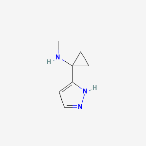 molecular formula C7H11N3 B13351595 N-Methyl-1-(1H-pyrazol-3-yl)cyclopropanamine 