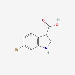 molecular formula C9H8BrNO2 B13351605 6-Bromoindoline-3-carboxylic acid 