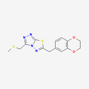 6-(2,3-Dihydro-1,4-benzodioxin-6-ylmethyl)-3-[(methylsulfanyl)methyl][1,2,4]triazolo[3,4-b][1,3,4]thiadiazole