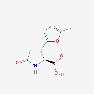 molecular formula C10H11NO4 B13351618 (2S)-3-(5-Methylfuran-2-yl)-5-oxopyrrolidine-2-carboxylic acid 