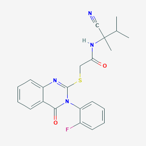 N-(1-cyano-1,2-dimethylpropyl)-2-{[3-(2-fluorophenyl)-4-oxo-3,4-dihydroquinazolin-2-yl]sulfanyl}acetamide