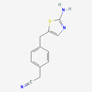 2-(4-((2-Aminothiazol-5-yl)methyl)phenyl)acetonitrile