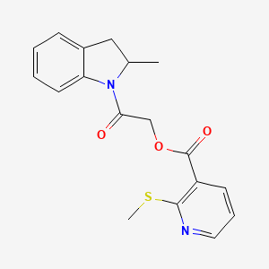 2-(2-Methylindolin-1-yl)-2-oxoethyl 2-(methylthio)nicotinate