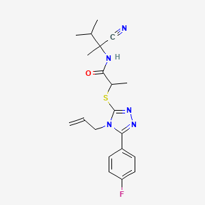 2-((4-Allyl-5-(4-fluorophenyl)-4H-1,2,4-triazol-3-yl)thio)-N-(2-cyano-3-methylbutan-2-yl)propanamide