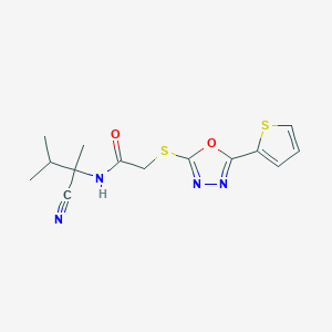 N-(1-cyano-1,2-dimethylpropyl)-2-{[5-(thiophen-2-yl)-1,3,4-oxadiazol-2-yl]sulfanyl}acetamide