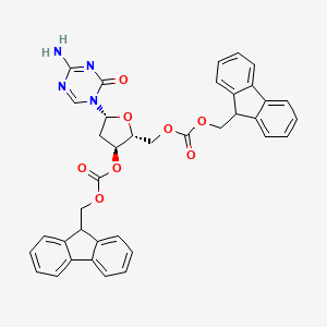 ((2R,3S,5R)-3-((((9H-Fluoren-9-yl)methoxy)carbonyl)oxy)-5-(4-amino-2-oxo-1,3,5-triazin-1(2H)-yl)tetrahydrofuran-2-yl)methyl ((9H-fluoren-9-yl)methyl) carbonate