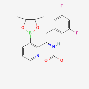 molecular formula C24H31BF2N2O4 B13351818 (S)-tert-Butyl (2-(3,5-difluorophenyl)-1-(3-(4,4,5,5-tetramethyl-1,3,2-dioxaborolan-2-yl)pyridin-2-yl)ethyl)carbamate CAS No. 2304631-45-4