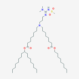 molecular formula C49H98N4O6S B13351826 nonyl 8-[3-[[dimethylamino(methanesulfonamido)methylidene]amino]propyl-(8-heptadecan-9-yloxy-8-oxooctyl)amino]octanoate 