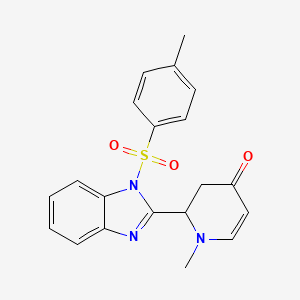 molecular formula C20H19N3O3S B13351838 1-methyl-2-(1-tosyl-1H-benzo[d]imidazol-2-yl)-2,3-dihydropyridin-4(1H)-one 