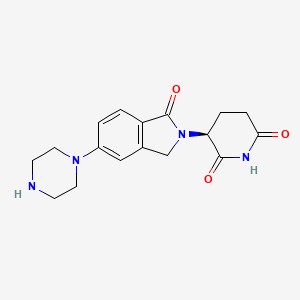 molecular formula C17H20N4O3 B13351851 (S)-3-(1-Oxo-5-(piperazin-1-yl)isoindolin-2-yl)piperidine-2,6-dione 