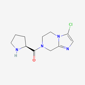 molecular formula C11H15ClN4O B13351899 (S)-3-Chloro-7-prolyl-5,6,7,8-tetrahydroimidazo[1,2-a]pyrazine 