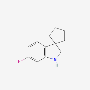 molecular formula C12H14FN B13351915 6'-Fluorospiro[cyclopentane-1,3'-indoline] 