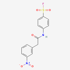 molecular formula C14H11FN2O5S B13351941 4-{[(3-Nitrophenyl)acetyl]amino}benzenesulfonyl fluoride CAS No. 19235-18-8