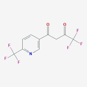 molecular formula C10H5F6NO2 B13351971 4,4,4-Trifluoro-1-(6-(trifluoromethyl)pyridin-3-yl)butane-1,3-dione 