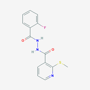 molecular formula C14H12FN3O2S B13351999 N'-(2-Fluorobenzoyl)-2-(methylthio)nicotinohydrazide 