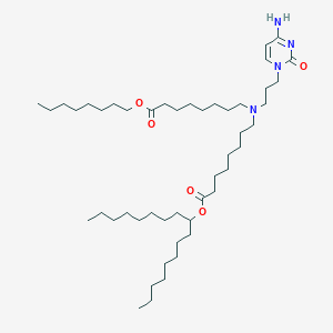 molecular formula C48H90N4O5 B13352064 Heptadecan-9-yl 8-((3-(4-amino-2-oxopyrimidin-1(2H)-yl)propyl)(8-(octyloxy)-8-oxooctyl)amino)octanoate 