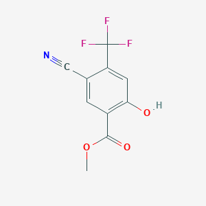 molecular formula C10H6F3NO3 B13352091 Methyl 5-cyano-2-hydroxy-4-(trifluoromethyl)benzoate 