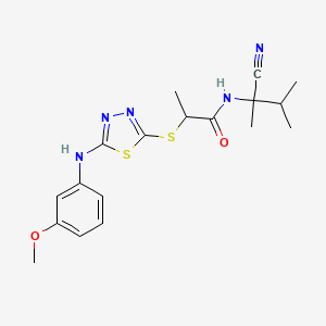 N-(1-cyano-1,2-dimethylpropyl)-2-({5-[(3-methoxyphenyl)amino]-1,3,4-thiadiazol-2-yl}sulfanyl)propanamide