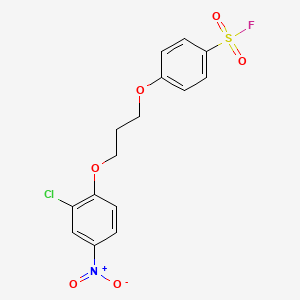 molecular formula C15H13ClFNO6S B13352124 4-(3-(2-Chloro-4-nitrophenoxy)propoxy)benzene-1-sulfonyl fluoride CAS No. 21278-62-6