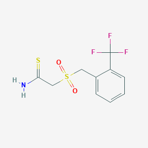 molecular formula C10H10F3NO2S2 B13352153 2-((2-(Trifluoromethyl)benzyl)sulfonyl)ethanethioamide 