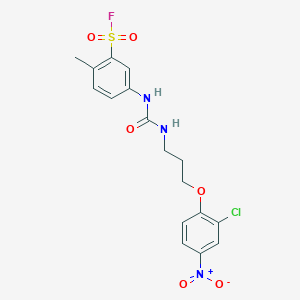 5-(3-(3-(2-Chloro-4-nitrophenoxy)propyl)ureido)-2-methylbenzene-1-sulfonyl fluoride