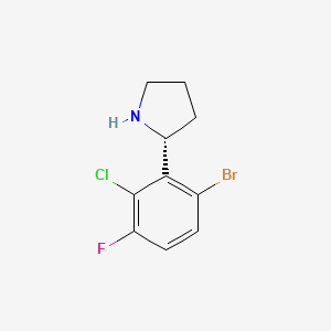 molecular formula C10H10BrClFN B13352265 (R)-2-(6-Bromo-2-chloro-3-fluorophenyl)pyrrolidine 