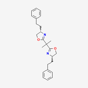 molecular formula C25H30N2O2 B13352295 (4S,4'S)-2,2'-(Propane-2,2-diyl)bis(4-phenethyl-4,5-dihydrooxazole) 