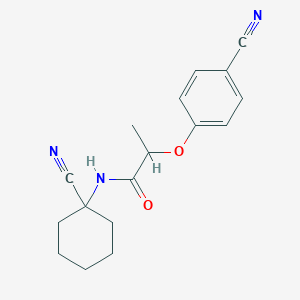 molecular formula C17H19N3O2 B13352317 N-(1-cyanocyclohexyl)-2-(4-cyanophenoxy)propanamide 