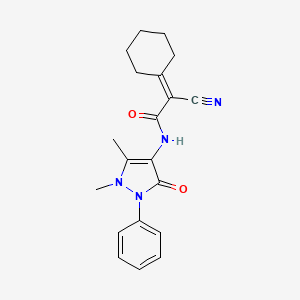 2-cyano-2-cyclohexylidene-N-(1,5-dimethyl-3-oxo-2-phenyl-2,3-dihydro-1H-pyrazol-4-yl)acetamide