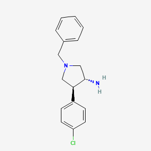 molecular formula C17H19ClN2 B13352353 (3R,4S)-1-Benzyl-4-(4-chlorophenyl)pyrrolidin-3-amine 