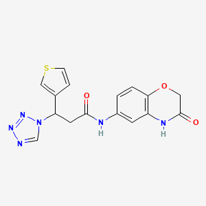 molecular formula C16H14N6O3S B13352390 N-(3-oxo-3,4-dihydro-2H-1,4-benzoxazin-6-yl)-3-(1H-tetraazol-1-yl)-3-(3-thienyl)propanamide 