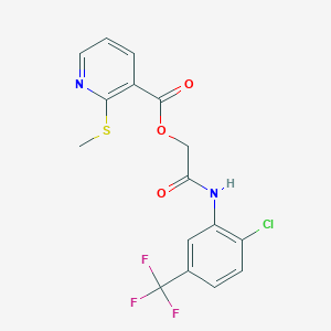 2-((2-Chloro-5-(trifluoromethyl)phenyl)amino)-2-oxoethyl 2-(methylthio)nicotinate