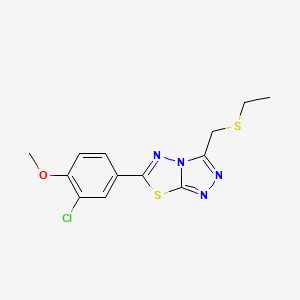 6-(3-Chloro-4-methoxyphenyl)-3-[(ethylsulfanyl)methyl][1,2,4]triazolo[3,4-b][1,3,4]thiadiazole