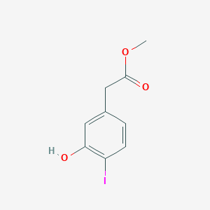 molecular formula C9H9IO3 B13352423 Methyl 2-(3-hydroxy-4-iodophenyl)acetate 