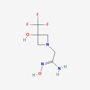 molecular formula C6H10F3N3O2 B13352430 N'-Hydroxy-2-(3-hydroxy-3-(trifluoromethyl)azetidin-1-yl)acetimidamide 