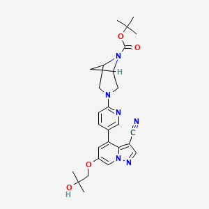 tert-Butyl 3-(5-(3-cyano-6-(2-hydroxy-2-methylpropoxy)pyrazolo[1,5-a]pyridin-4-yl)pyridin-2-yl)-3,6-diazabicyclo[3.1.1]heptane-6-carboxylate