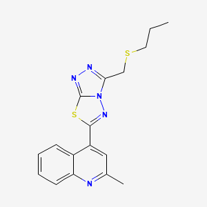 2-Methyl-4-{3-[(propylsulfanyl)methyl][1,2,4]triazolo[3,4-b][1,3,4]thiadiazol-6-yl}quinoline