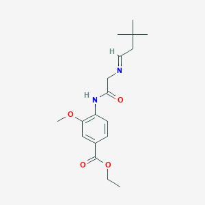 Benzoic acid, 4-[[2-[(E)-(3,3-dimethylbutylidene)amino]acetyl]amino]-3-methoxy-, ethyl ester