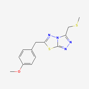 6-(4-Methoxybenzyl)-3-[(methylsulfanyl)methyl][1,2,4]triazolo[3,4-b][1,3,4]thiadiazole