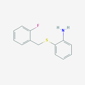 molecular formula C13H12FNS B1335260 2-[(2-氟苯基)甲硫基]苯胺 CAS No. 710966-54-4