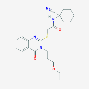 molecular formula C22H28N4O3S B13352644 N-(1-Cyanocyclohexyl)-2-((3-(3-ethoxypropyl)-4-oxo-3,4-dihydroquinazolin-2-yl)thio)acetamide 