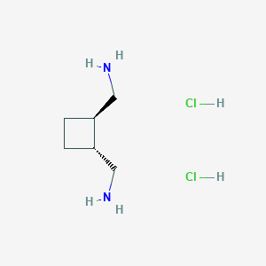 molecular formula C6H16Cl2N2 B13352680 rel-((1R,2R)-Cyclobutane-1,2-diyl)dimethanamine dihydrochloride 