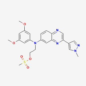 2-((3,5-Dimethoxyphenyl)(3-(1-methyl-1H-pyrazol-4-yl)quinoxalin-6-yl)amino)ethyl methanesulfonate