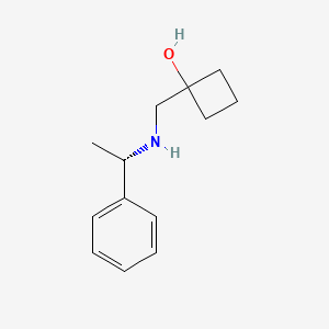 molecular formula C13H19NO B13352735 (S)-1-(((1-Phenylethyl)amino)methyl)cyclobutan-1-ol 