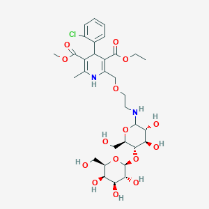 3-O-ethyl 5-O-methyl 4-(2-chlorophenyl)-2-[2-[[(3R,4R,5S,6R)-3,4-dihydroxy-6-(hydroxymethyl)-5-[(2S,3R,4S,5R,6R)-3,4,5-trihydroxy-6-(hydroxymethyl)oxan-2-yl]oxyoxan-2-yl]amino]ethoxymethyl]-6-methyl-1,4-dihydropyridine-3,5-dicarboxylate