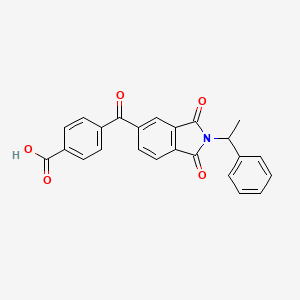 molecular formula C24H17NO5 B13352813 4-{[1,3-dioxo-2-(1-phenylethyl)-2,3-dihydro-1H-isoindol-5-yl]carbonyl}benzoic acid CAS No. 5936-73-2