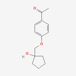 molecular formula C14H18O3 B13352825 1-(4-((1-Hydroxycyclopentyl)methoxy)phenyl)ethan-1-one 